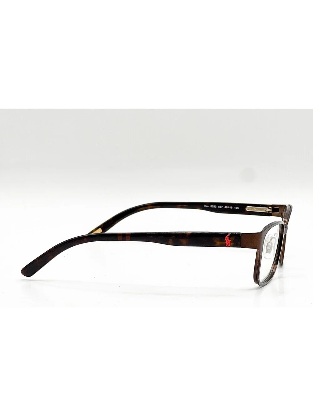 Polo Ralph Lauren 8032 507 Brown Tortoise Rectangle Eyeglass Frames 46-15-125